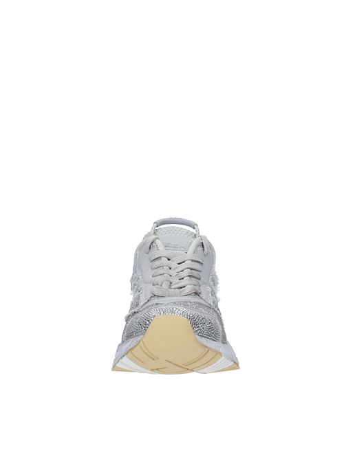 Sneakers modello RACE in tessuto ASH | RACE STRASS FRAYING SATINSILVER